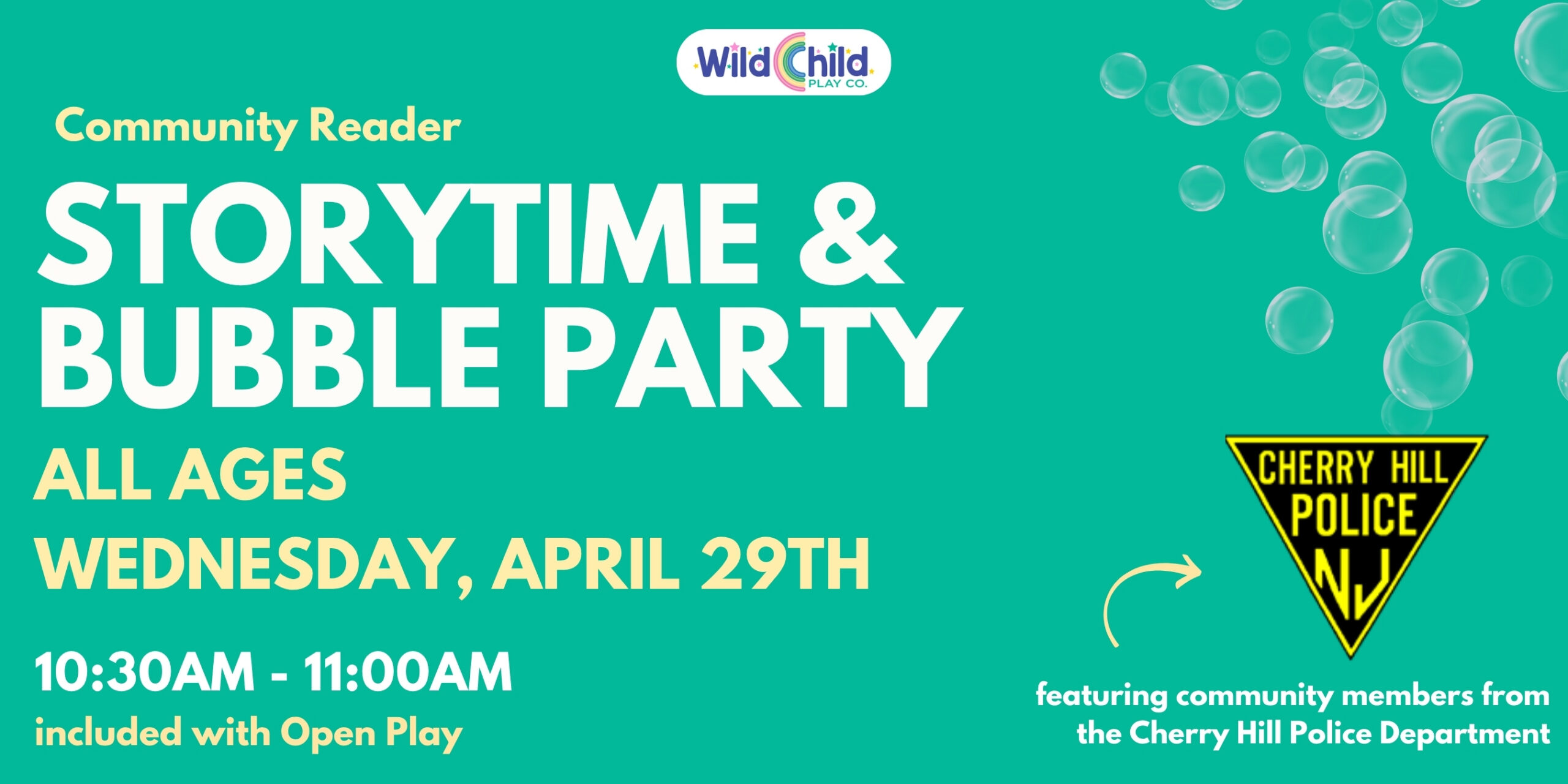 Community Reader Storytime + Bubble Party